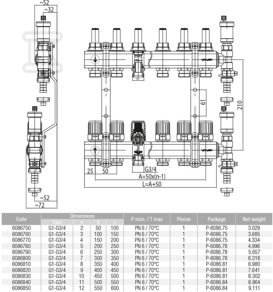 Zespół rozdzielaczy PROFF K5-7 - 6086800