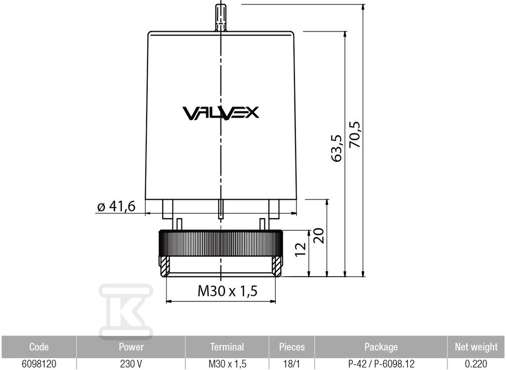 BASE thermoelectric head - 6098120