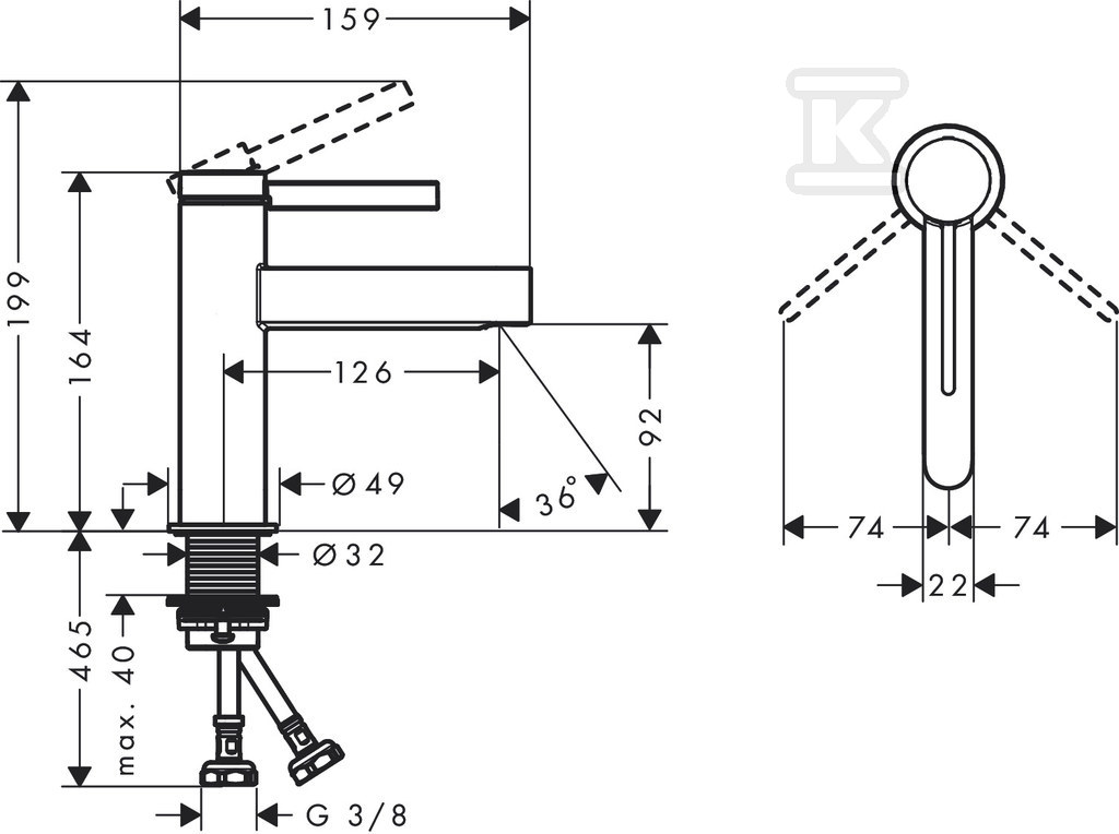 Bateria umywalkowa Finoris - 76010000