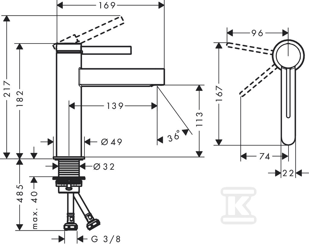 Bateria umywalkowa Finoris - 76024000