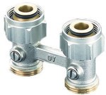 Multiflex F, ZB-double connection shut-off, 3/4NZx3/4GZ, brass, nickel plated