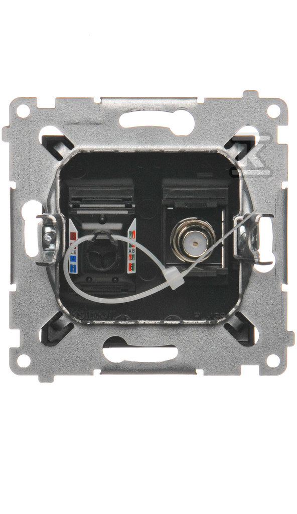 Gniazdo antenowe typu "F" + RJ45 kat.6 - DASFRJ45.01/49