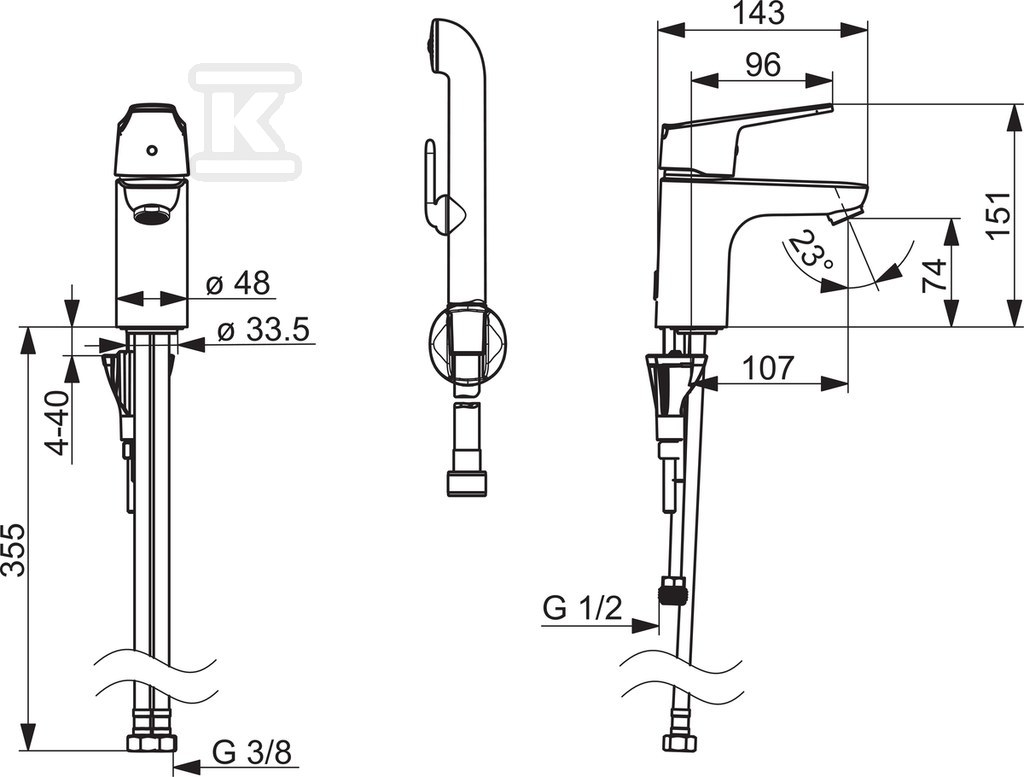 Oras Vega Waschtischarmatur, mit - 1812FG-33