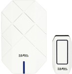 Battery-operated wireless doorbell with hermetic button, range 100m, Jazz ST-260, white and black