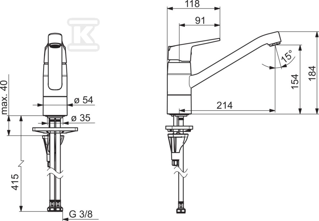 Kuchyňská baterie Oras Vega s otočným - 1820FG