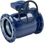 VEXVE ball valve for water up to 200C, DN150 PN16 flanged, reduced port, manual gear