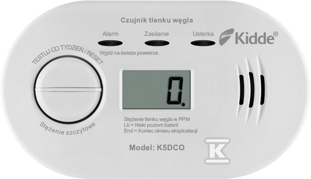 Detektor oxidu uhoľnatého s displejom - KID-K5DCO