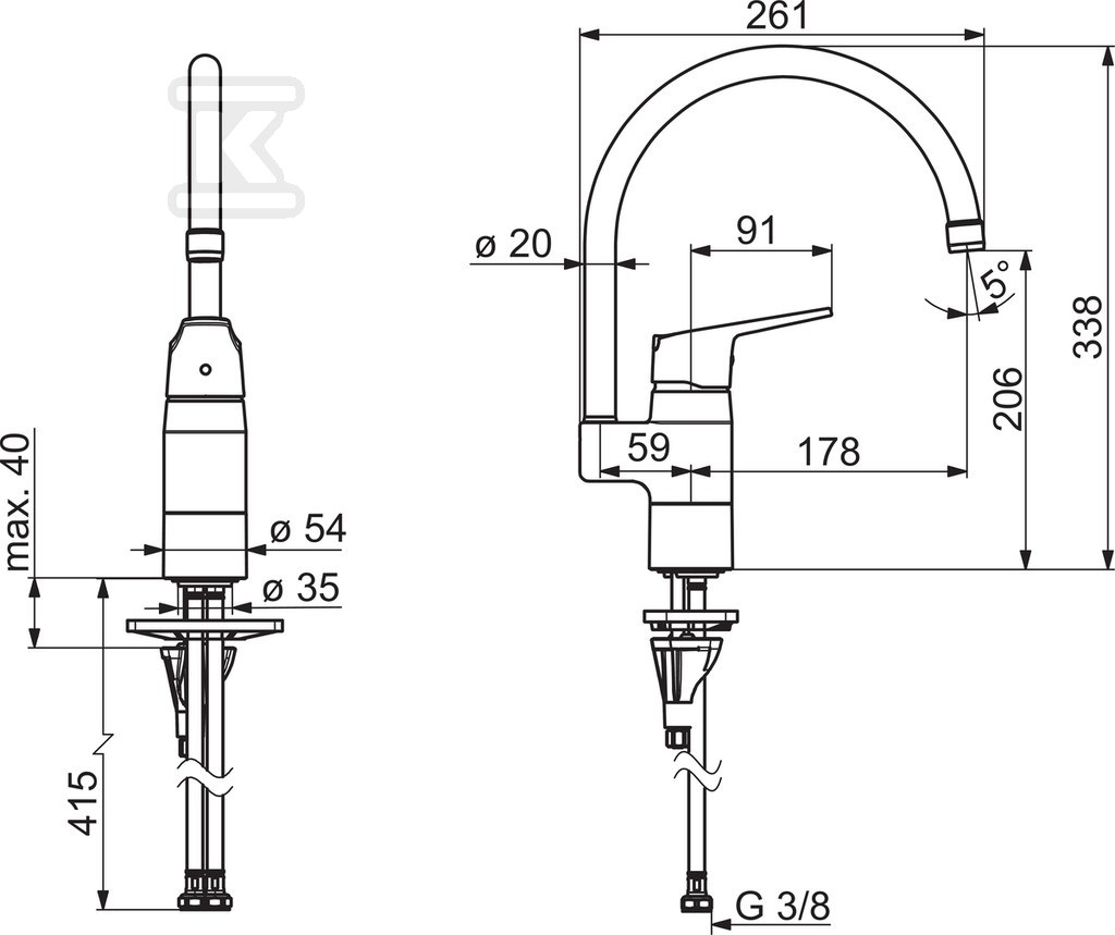 Bateria zlewozmywakowa Vega, z eko - 1838FG-33