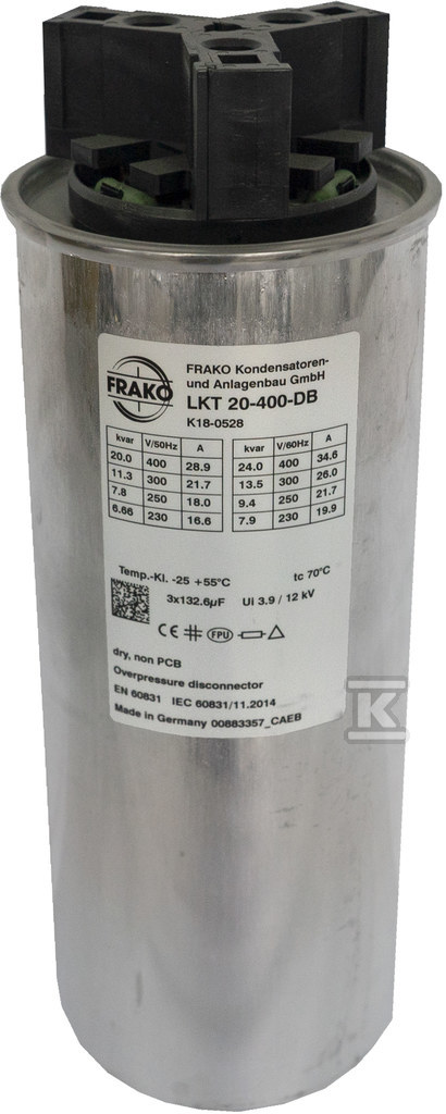 LKT 20-400-DB kondensator FRAKO typu - P3110418