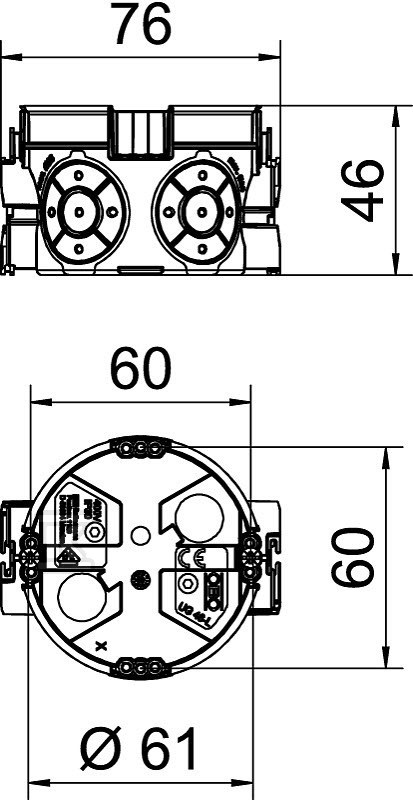 Flush-mounted box type UG 46-GS-L - 2003707