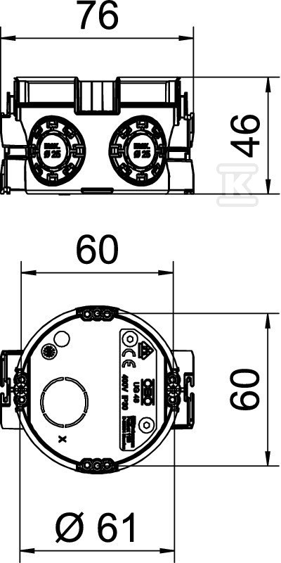 Schránka pod omietku typ UG 46-GS - 2003701