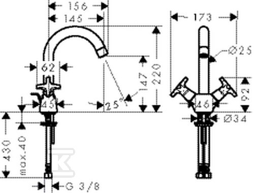 Bateria umywalkowa Logis 2-uchwytowa - 71221000