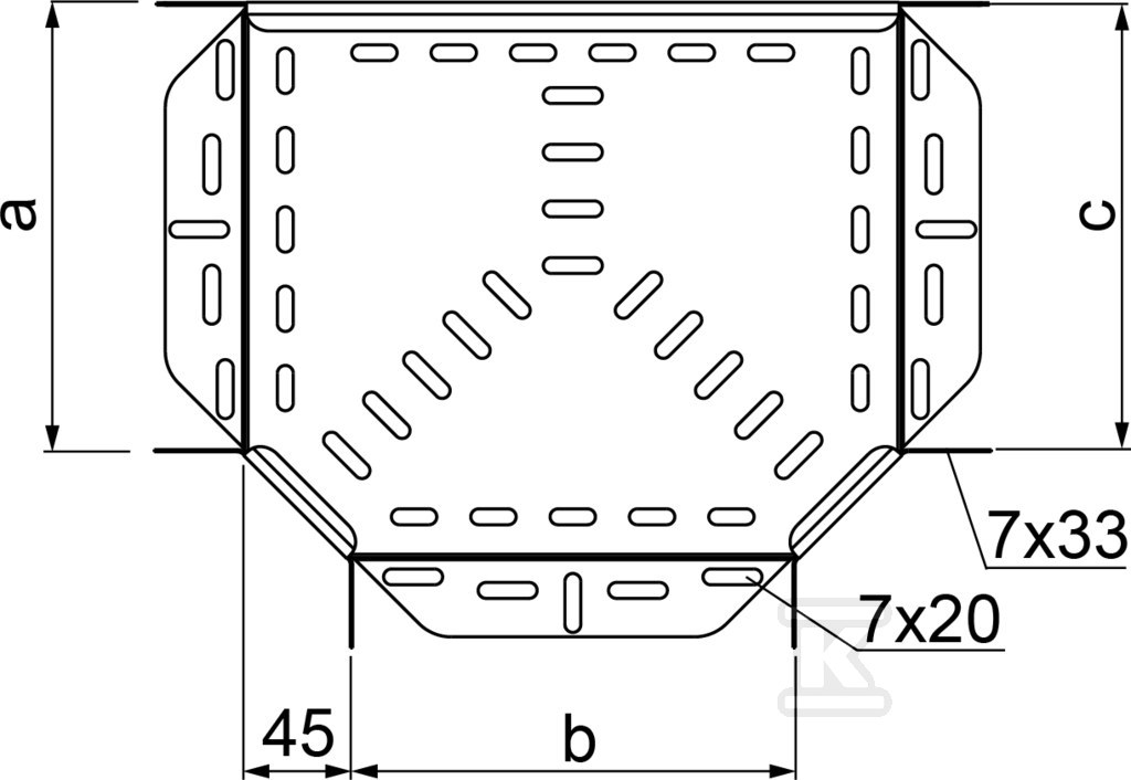 Trough tee TKP50H60, sheet thickness - 164024