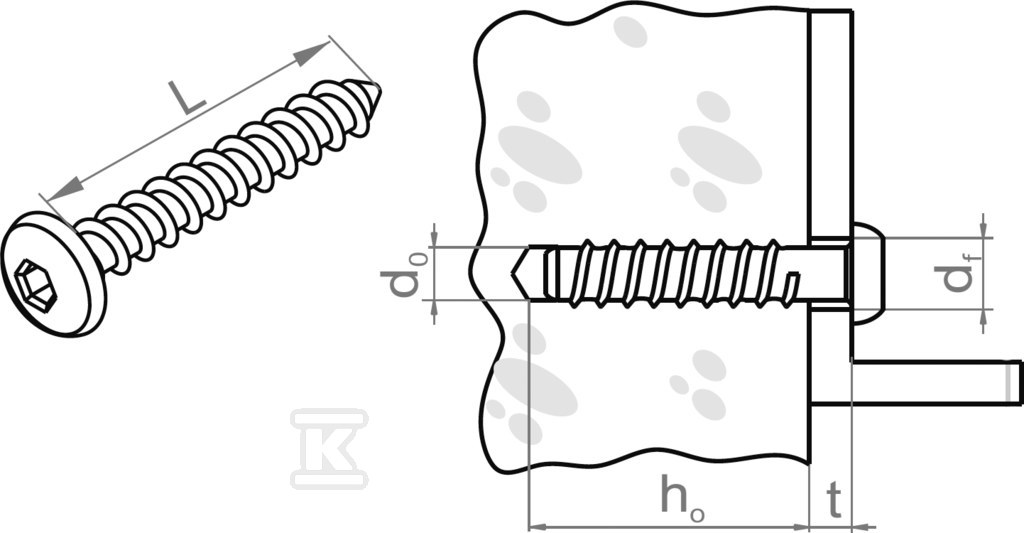 Concrete screw SBOM5x60 E90 - 803914_WYCOFANY