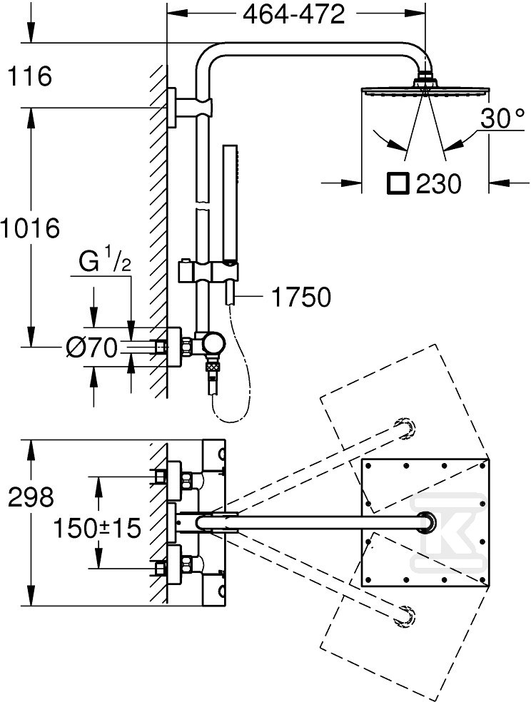 Euphoria System 230 Shower system with - 26187000