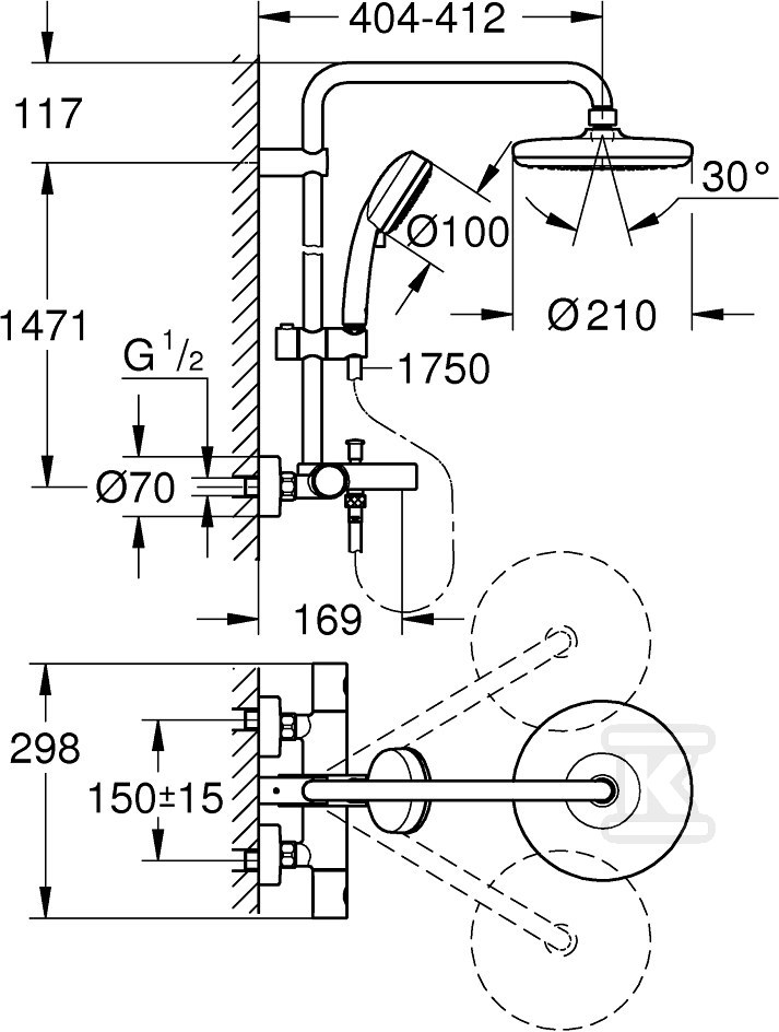 System wannowo-prysznicowy Tempesta - 26223001