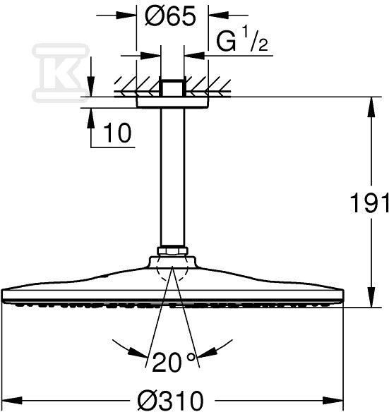 Rainshower Mono 310 Shower head with a - 26560000