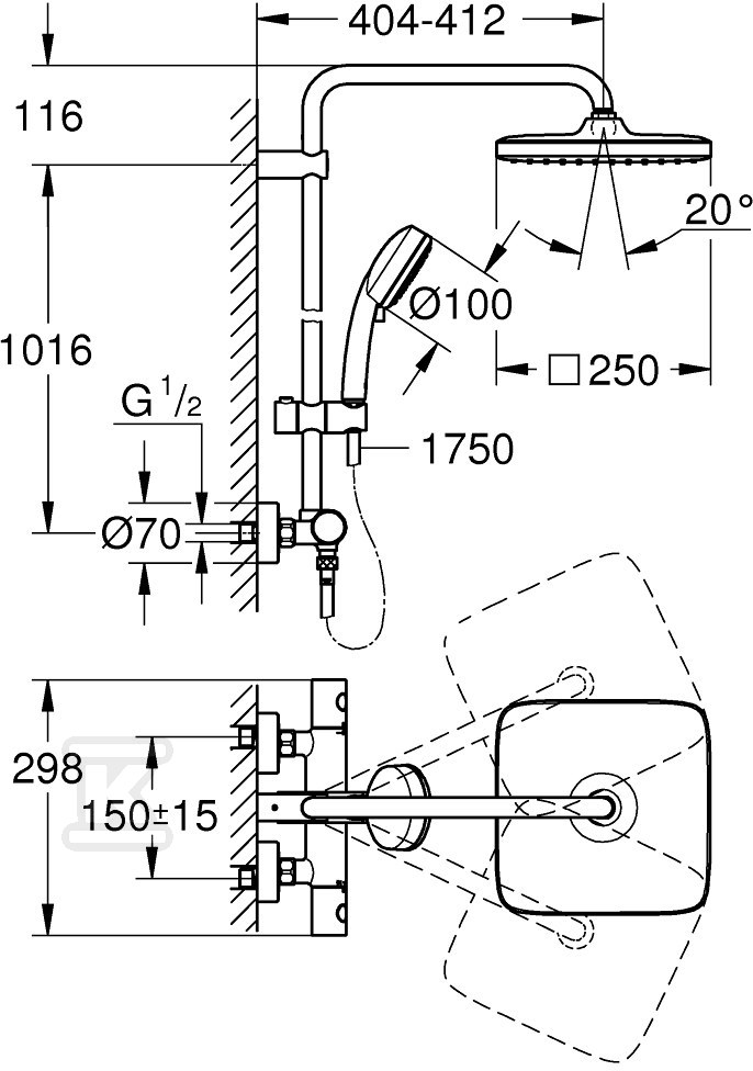 System prysznicowy Tempesta - 26689000