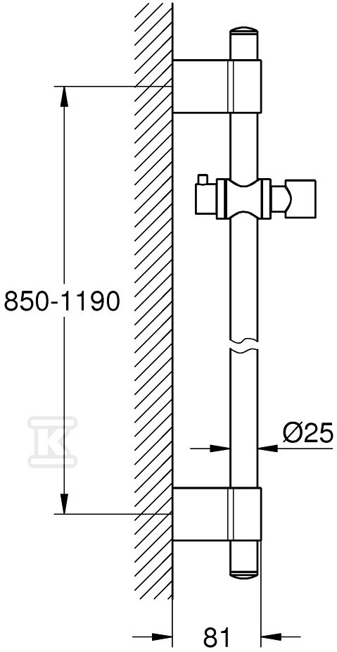 Drążek prysznicowy Rainshower 1150 mm - 27136001