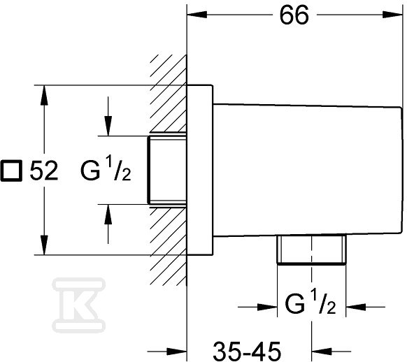 Euphoria Cube Wall connection elbow, - 27704000