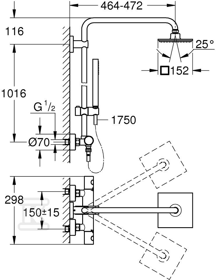 System prysznicowy Euphoria System 150 - 27932000