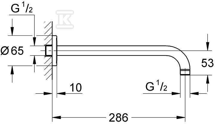 Ramię prysznica Rainshower 286 mm - 28576000