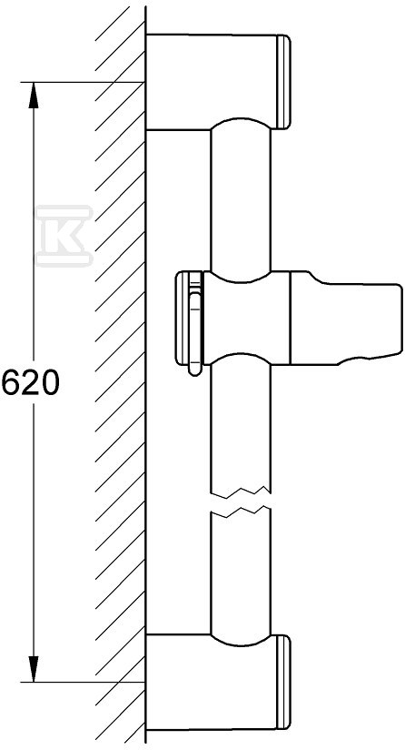 Relexa - shower rail, 600mm - 28620000