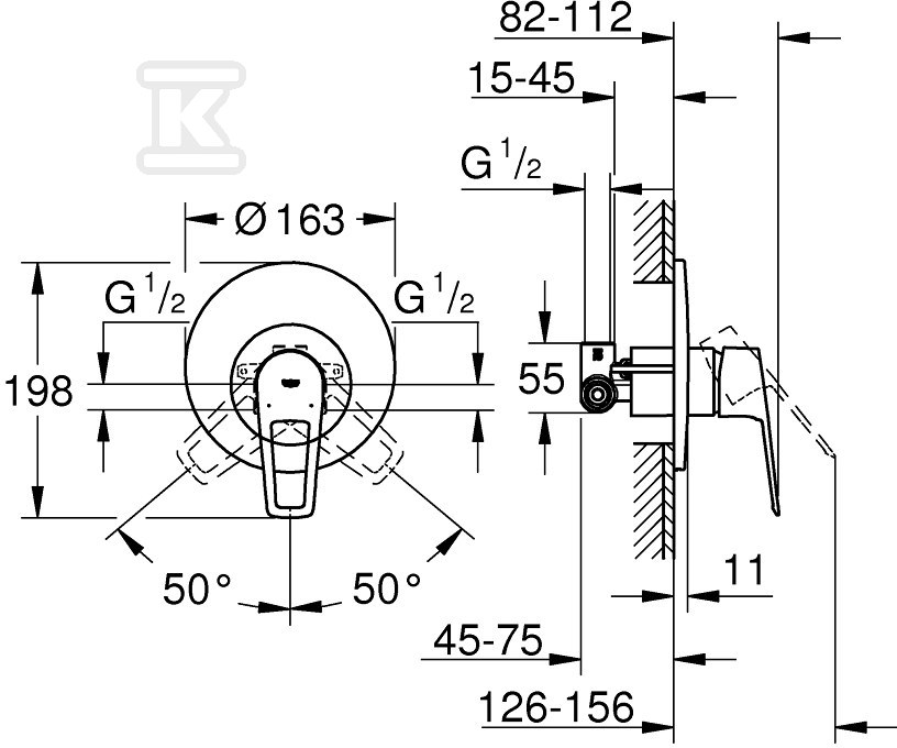 Single lever shower mixer BauLoop with - 29080001