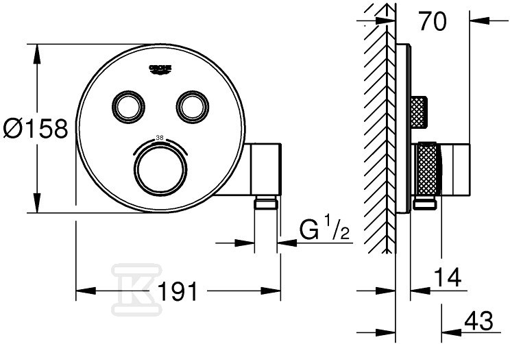 Bateria termostatyczna Grohtherm - 29120000