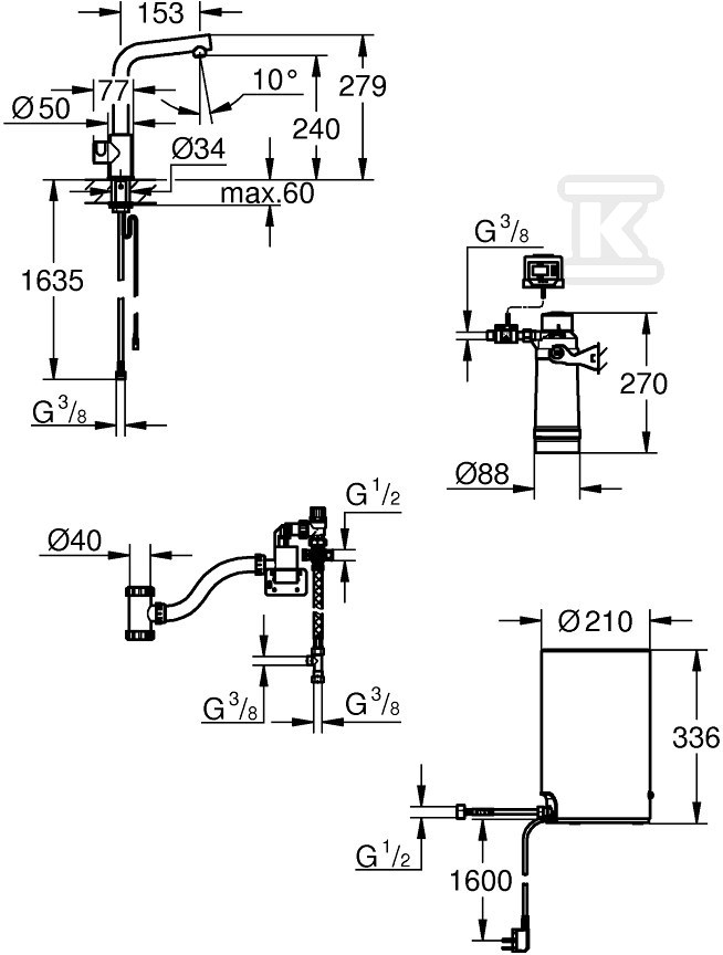 System gotujący wodę Grohe Red Duo - 30339001