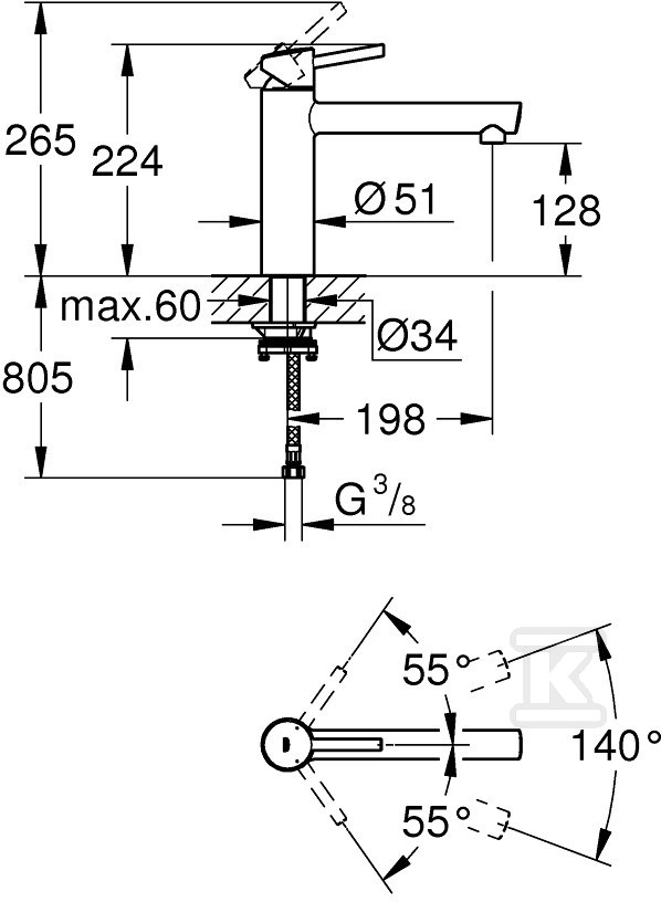 Concetto Single lever sink mixer, - 31210001