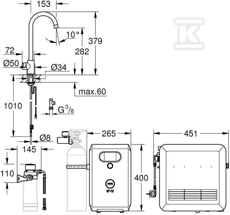 Zestaw Grohe Blue Professional z - 31302002