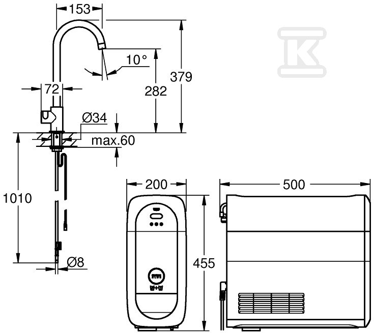 Zawór sztorcowy Mono Grohe Blue Home, - 31498001