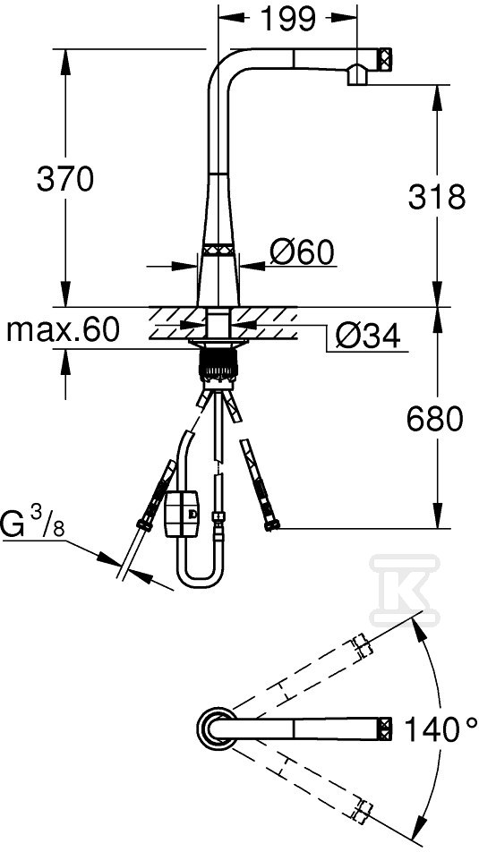 Bateria zlewozmywakowa Zedra - 31593002