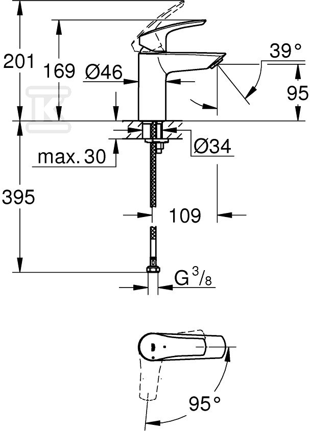 Bateria umywalkowa Grohe Eurosmart - 32154003