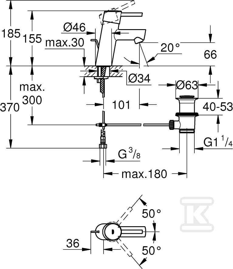 Concetto - washbasin faucet, - 32204001