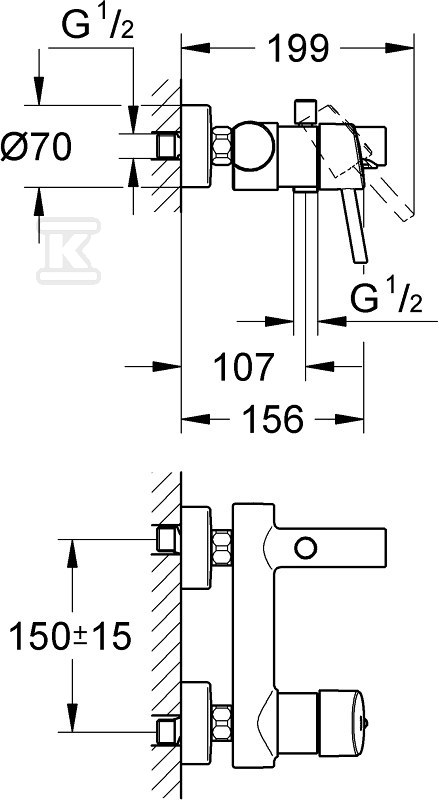 Concetto - single lever bath mixer, - 32211001