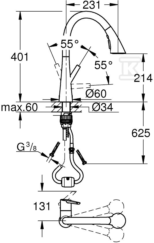 Bateria zlewozmywakowa Zedra - 32294002