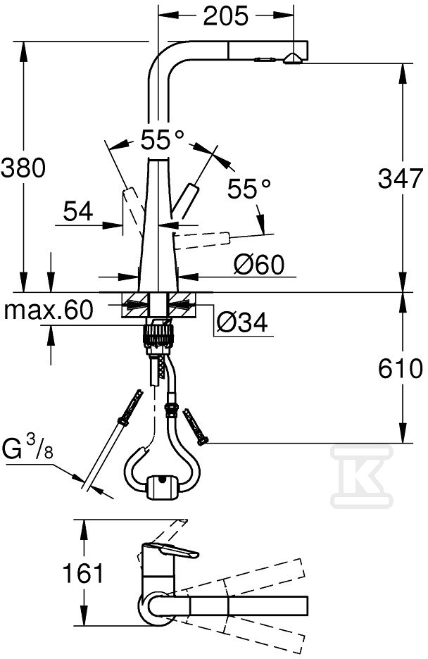 Bateria zlewozmywakowa Zedra z - 32553002