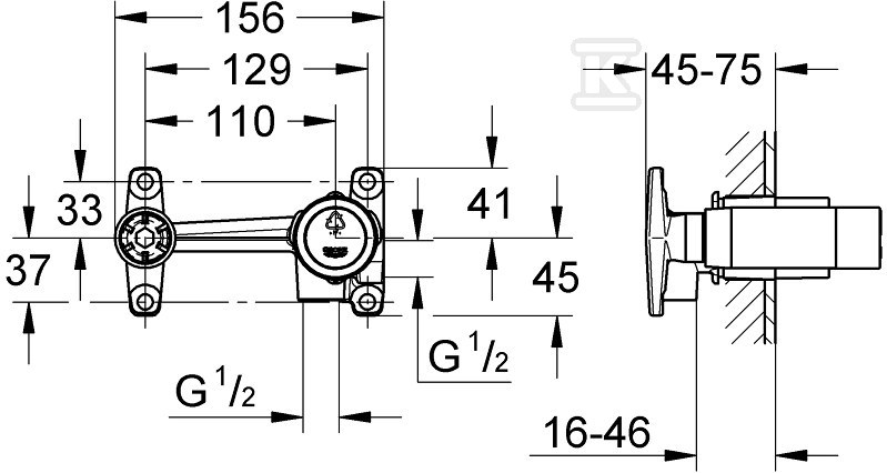 Single-lever elements for concealed - 32635000