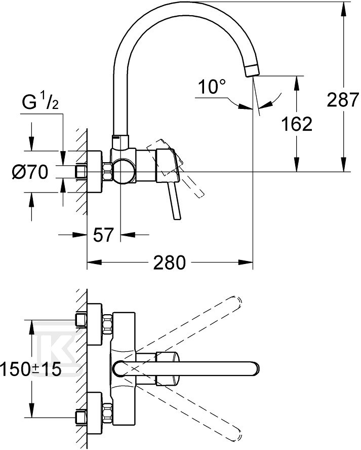 Concetto Single lever sink mixer, - 32667001