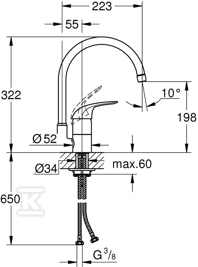 Euroeco - single lever sink mixer - 32752000