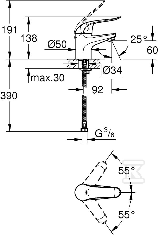 Euroeco Special - washbasin faucet - 32762000