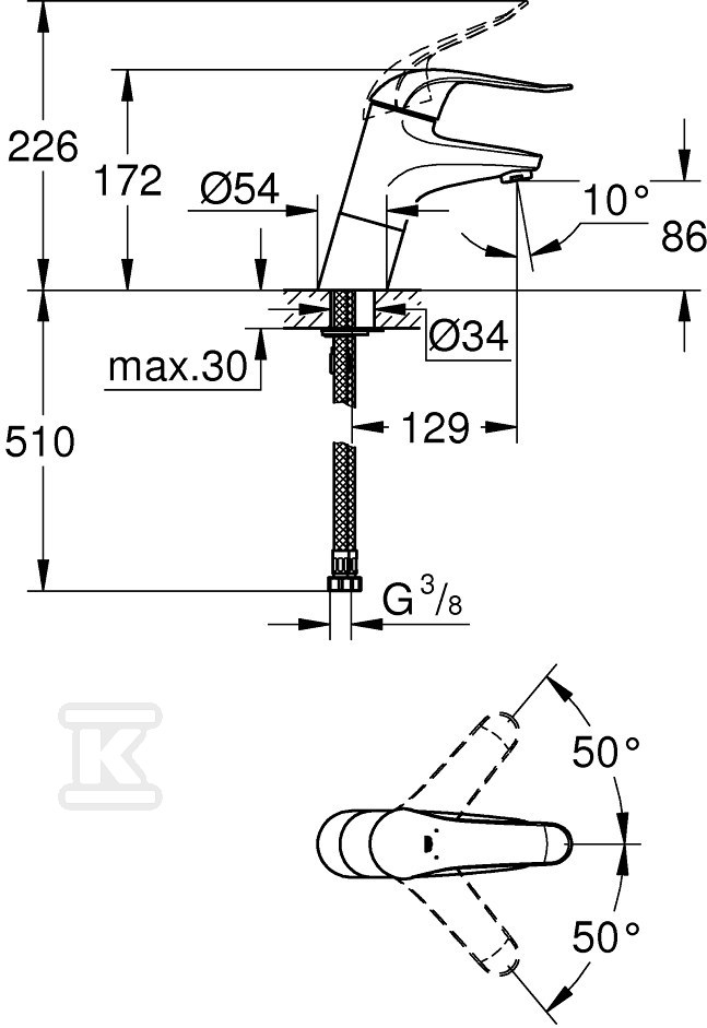 Euroeco Special - basin mixer, without - 32765000