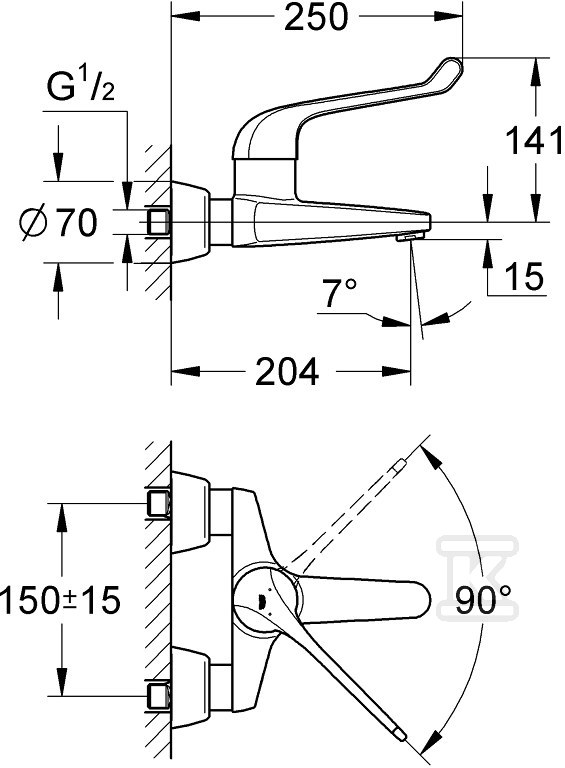 Bateria umywalkowa Grohe Euroeco - 32795000