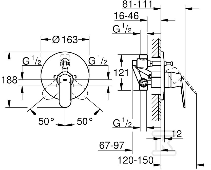 Bateria wannowa Grohe Eurosmart - 32879000