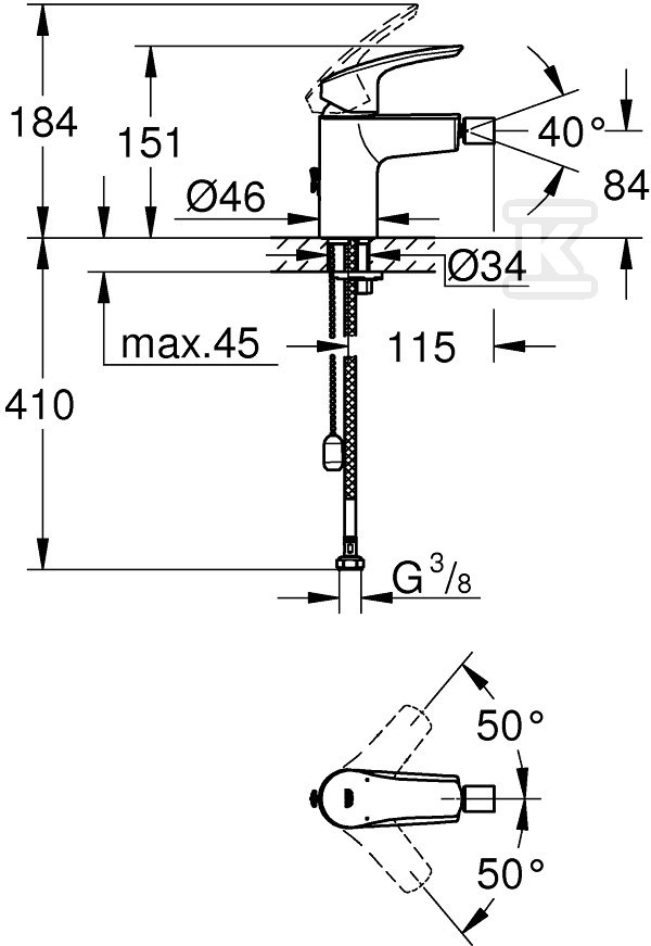 Bateria bidetowa Eurosmart - 32927003