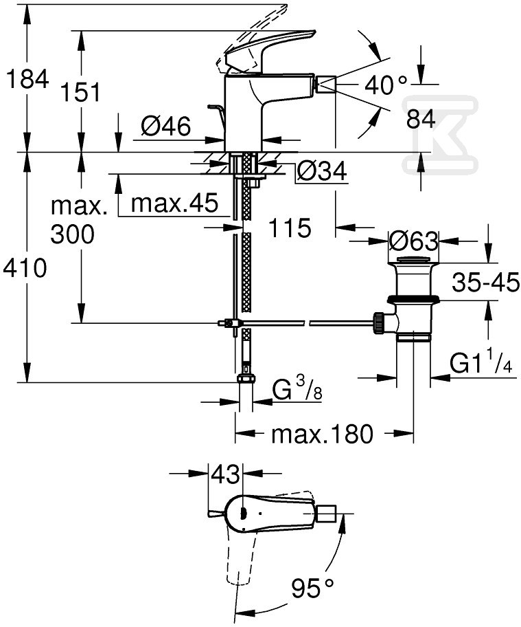 Bateria bidetowa Eurosmart - 32928003