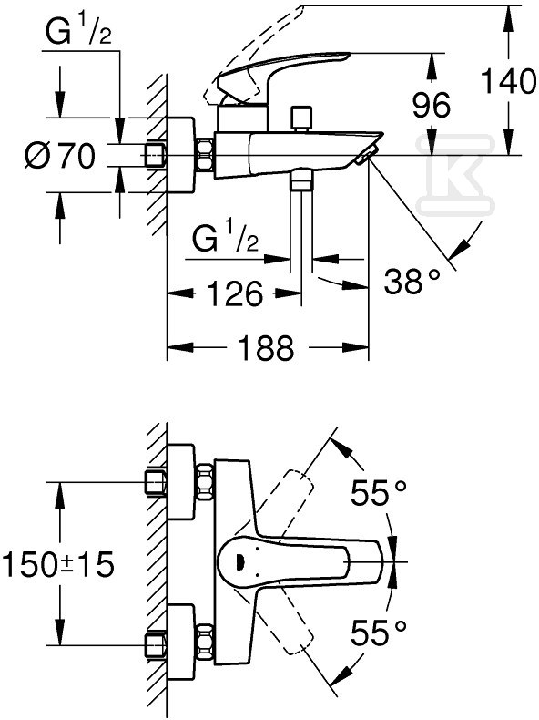 Grohe Eurosmart vaňová batéria - 33300003