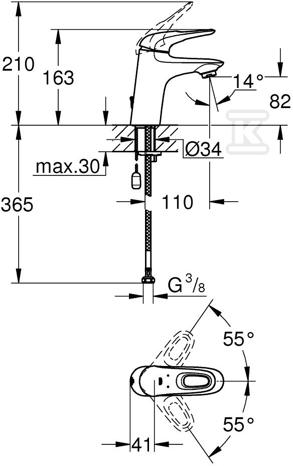 Bateria umywalkowa Grohe Eurostyle - 33557003